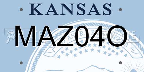 MAZ04O Kansas License Plate
