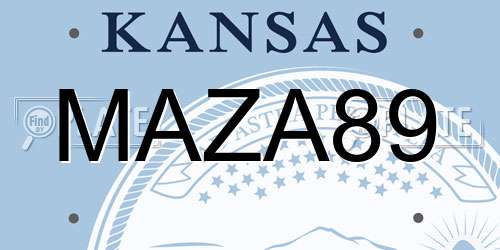 MAZA89 Kansas License Plate