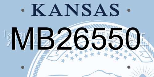 MB26550 Kansas License Plate
