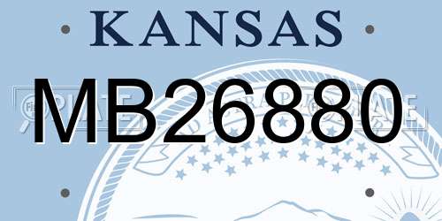 MB26880 Kansas License Plate