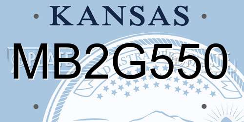MB2G550 Kansas License Plate