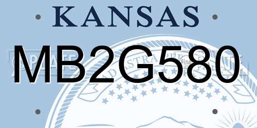 MB2G580 Kansas License Plate