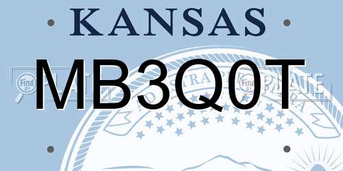 MB3Q0T Kansas License Plate
