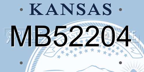 MB52204 Kansas License Plate