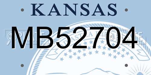 MB52704 Kansas License Plate