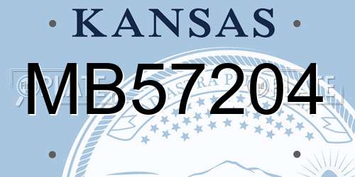 MB57204 Kansas License Plate