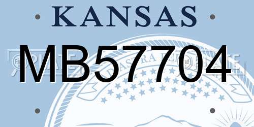 MB57704 Kansas License Plate