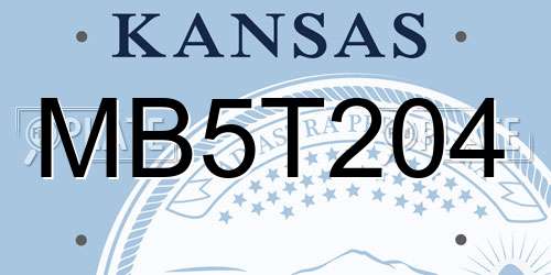 MB5T204 Kansas License Plate