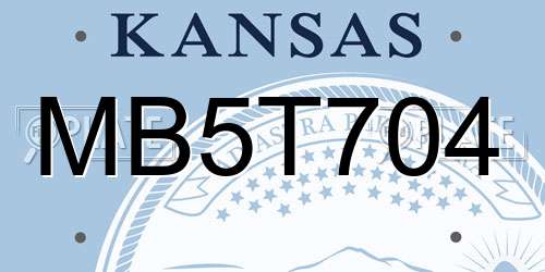 MB5T704 Kansas License Plate