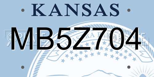 MB5Z704 Kansas License Plate