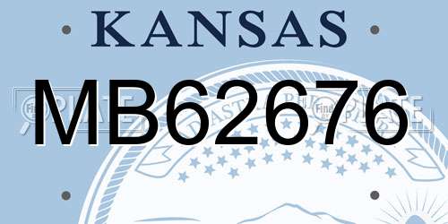 MB62676 Kansas License Plate
