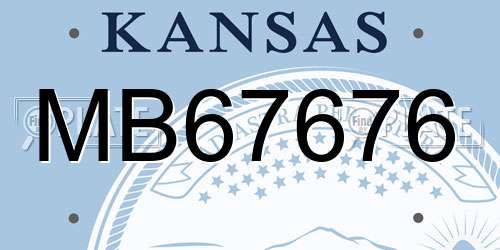 MB67676 Kansas License Plate