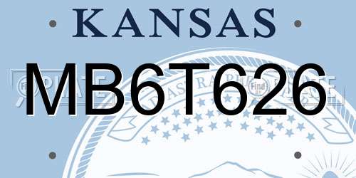 MB6T626 Kansas License Plate
