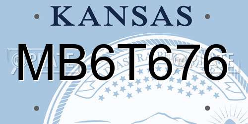 MB6T676 Kansas License Plate