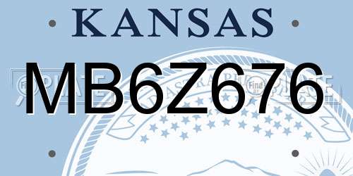 MB6Z676 Kansas License Plate