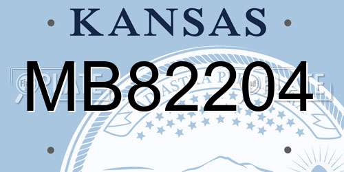 MB82204 Kansas License Plate