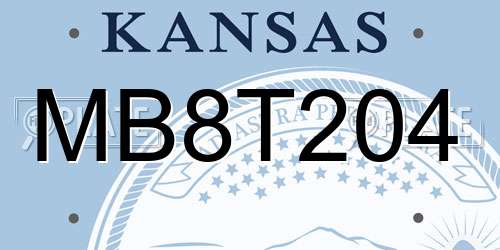 MB8T204 Kansas License Plate