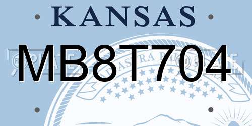 MB8T704 Kansas License Plate