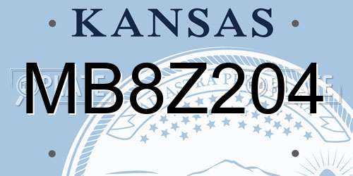 MB8Z204 Kansas License Plate
