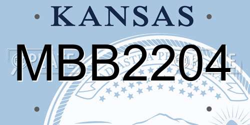 MBB2204 Kansas License Plate