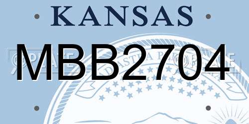 MBB2704 Kansas License Plate