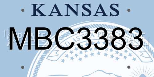MBC3383 Kansas License Plate