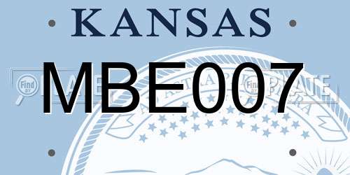 MBE007 Kansas License Plate