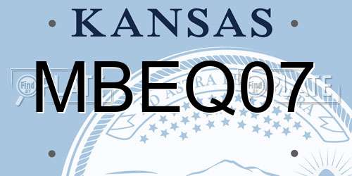 MBEQ07 Kansas License Plate