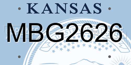 MBG2626 Kansas License Plate