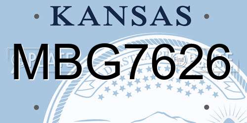 MBG7626 Kansas License Plate