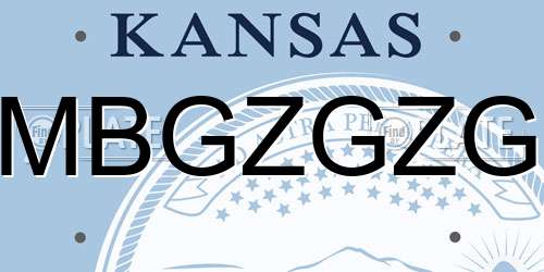 MBGZGZG Kansas License Plate