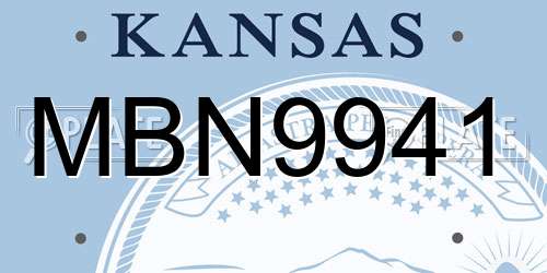 MBN9941 Kansas License Plate