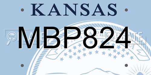 MBP824 Kansas License Plate