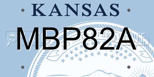 MBP82A Kansas License Plate