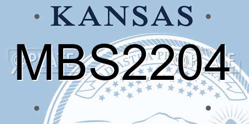 MBS2204 Kansas License Plate