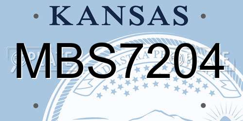 MBS7204 Kansas License Plate