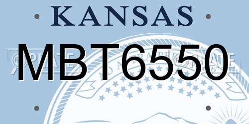 MBT6550 Kansas License Plate
