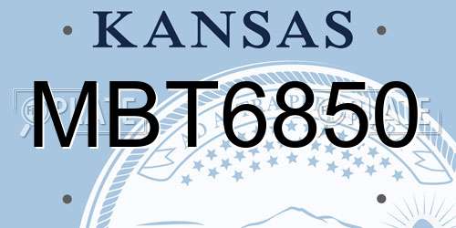 MBT6850 Kansas License Plate