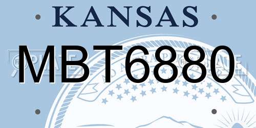 MBT6880 Kansas License Plate