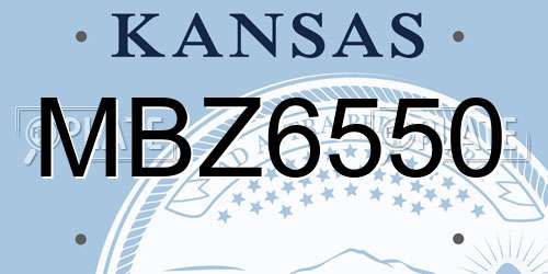 MBZ6550 Kansas License Plate