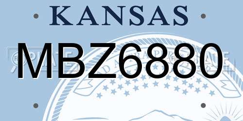 MBZ6880 Kansas License Plate