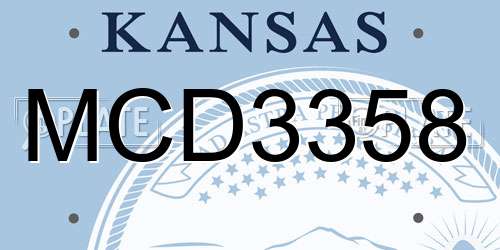 MCD3358 Kansas License Plate