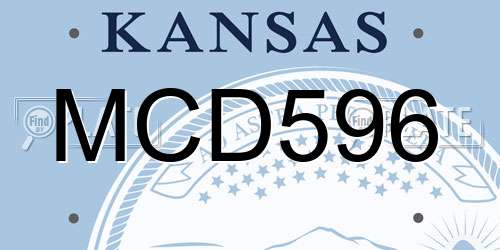 MCD596 Kansas License Plate