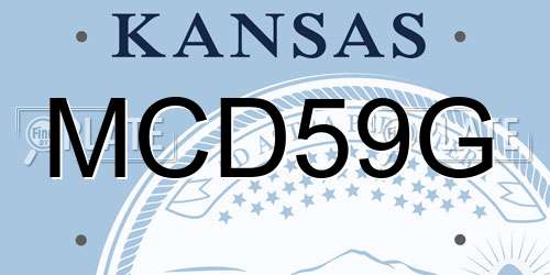 MCD59G Kansas License Plate