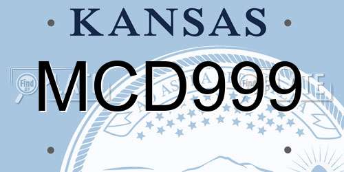 MCD999 Kansas License Plate