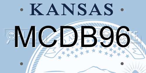 MCDB96 Kansas License Plate