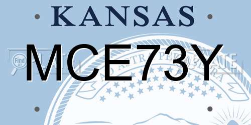 MCE73Y Kansas License Plate