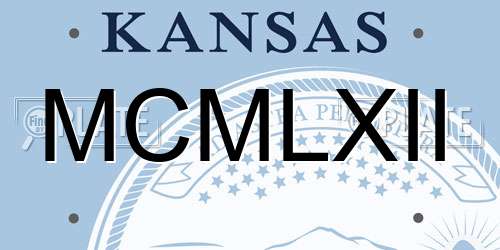 MCMLXII Kansas License Plate