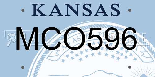 MCO596 Kansas License Plate