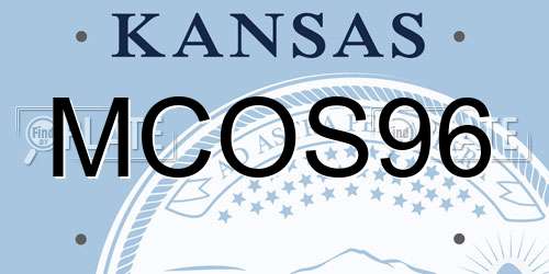 MCOS96 Kansas License Plate